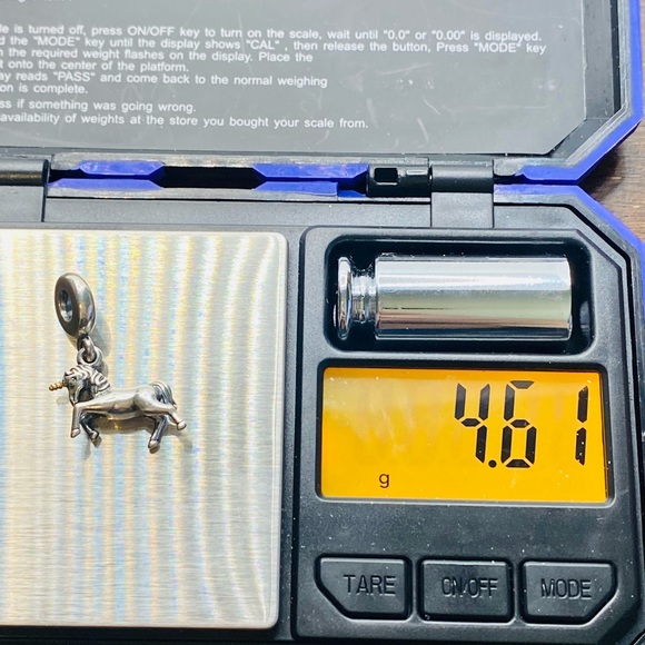 EUC Pandora 791200 Sterling Silver & 14K Gold Unicorn Fantasy Animal Dangle Bead - Picture 11 of 11